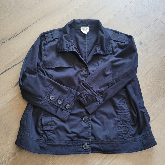 EUC Talbots Lightweight Navy Blue Jacket Women's sz 24 - Picture 1 of 8